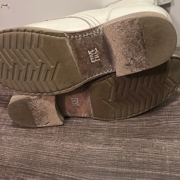 Frye Veronica Combat white Leather Lace Up Boots size 10 M - Picture 5 of 7